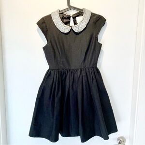 Kate Spade black dress with crystal Peter Pan collar